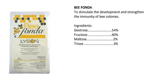 Bee food supplement for when beekeepers need some help to feed bees over a long period without opening their beehive