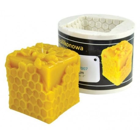 Silicon Mould - Cube with comb print and bee F007