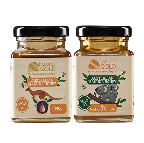 Aust. Manuka Honey MGO30 Koala and Kangaroo GIFT BOX 4pk