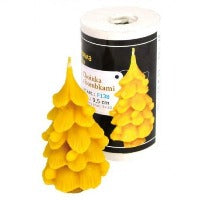 picture of lyson beeswax candle mould of a christmas tree with christmas bulbles for making beeswax candles for sale in australia