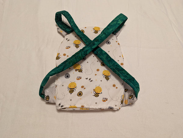 Toy Carrier for Children to wear - Pattern: Cartoon bees on white background