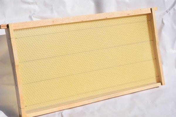 picture of a beehive frame with australian beeswax assembled complete with beeswax frames for australian beekeeping supplies for sale